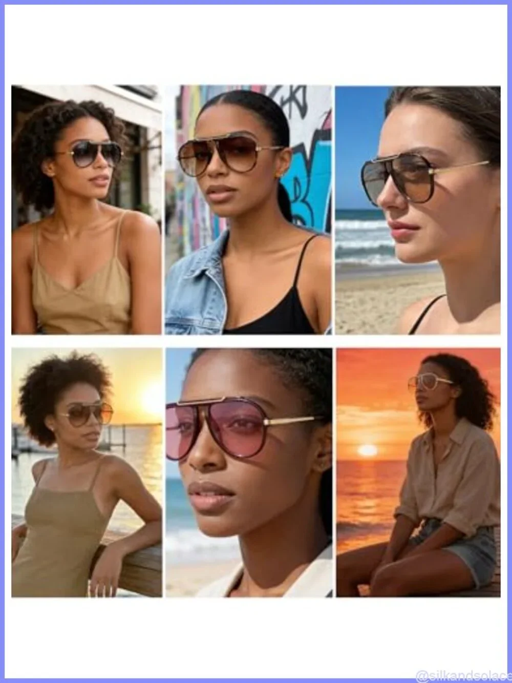 Oversized Aviator Sunglasses UV400 Retro 70s Full Frame Unisex